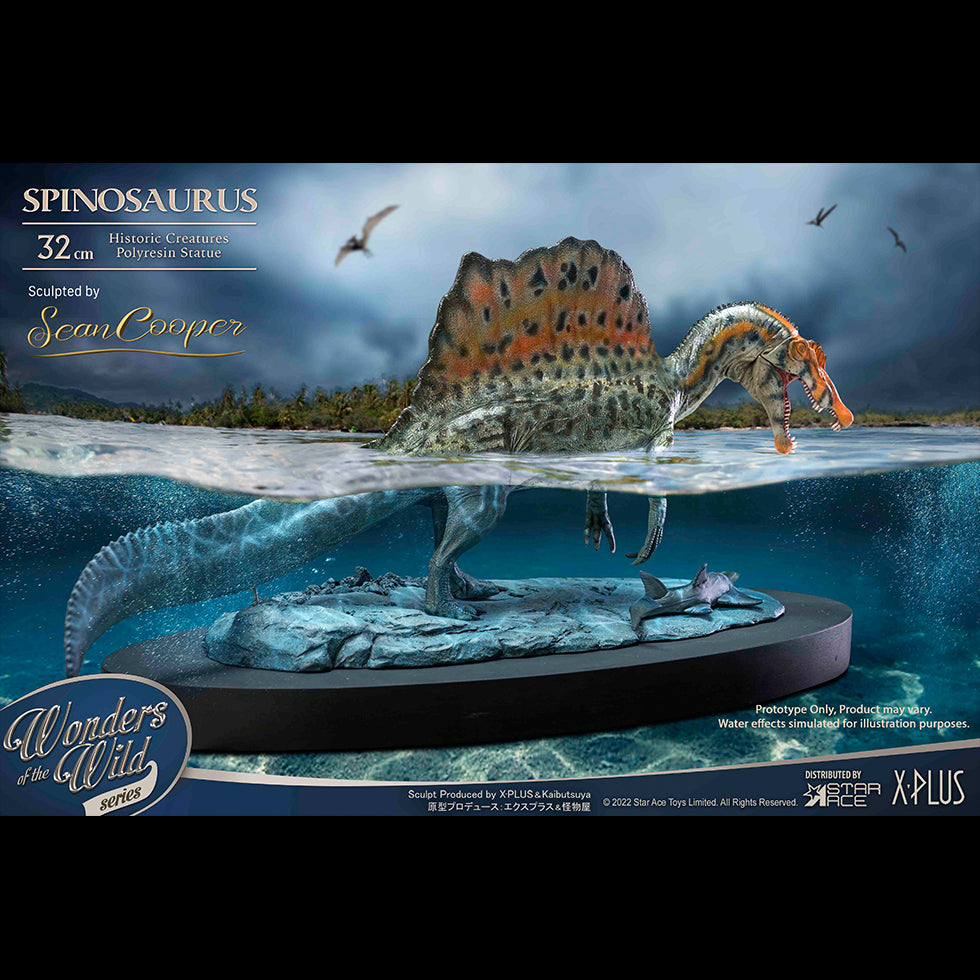 SPINOSAURUS "Sea painting"(DX VER) with Fossil Replica