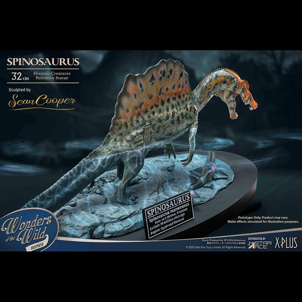 SPINOSAURUS "Sea painting"(DX VER) with Fossil Replica