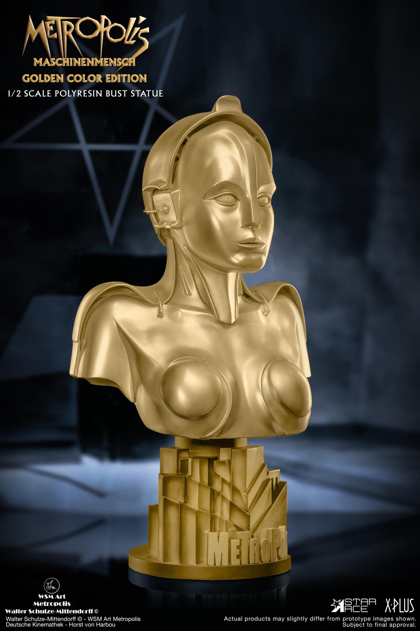 Metropolis Maschinenmensch BUST Statue (Metallic Gold Color Edition)