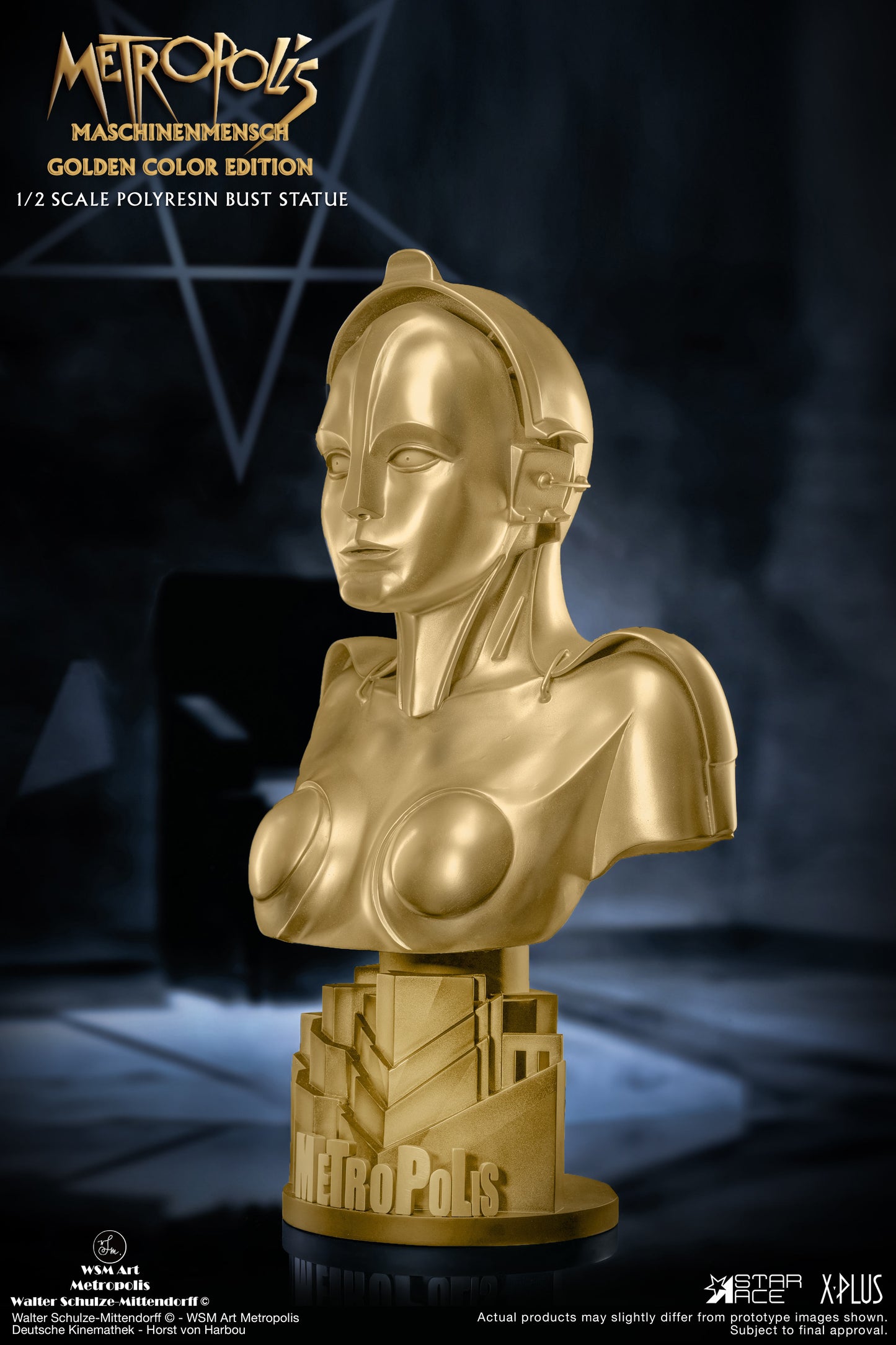 Metropolis Maschinenmensch BUST Statue (Metallic Gold Color Edition)