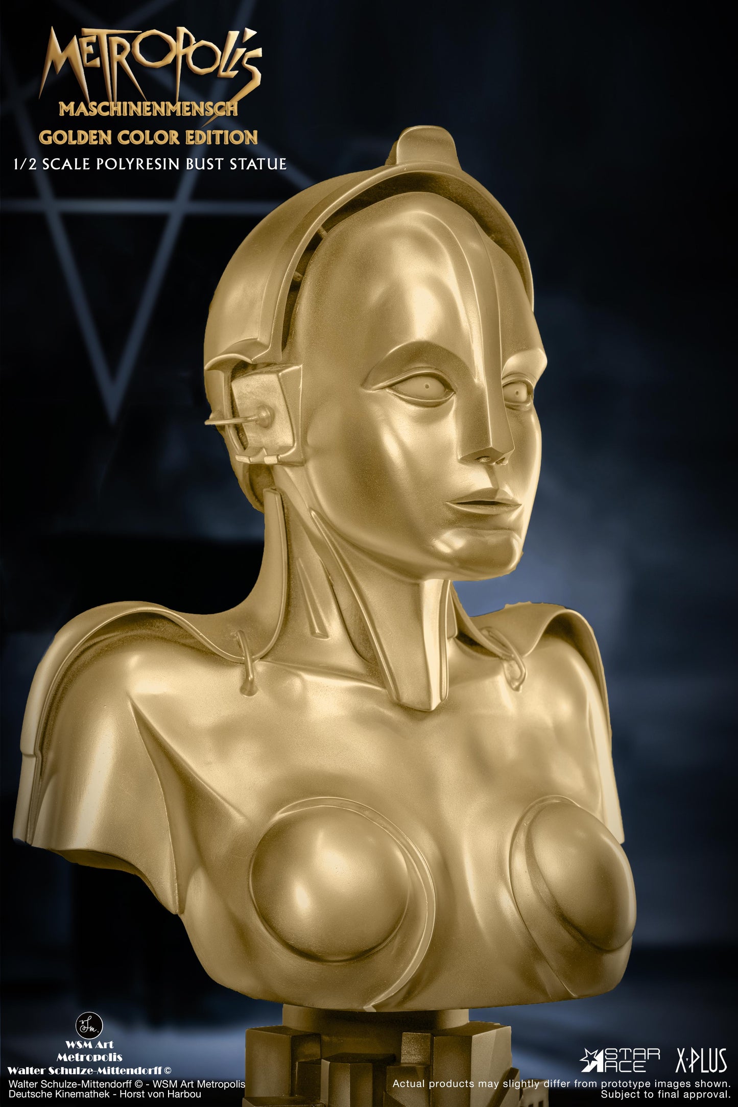 Metropolis Maschinenmensch BUST Statue (Metallic Gold Color Edition)