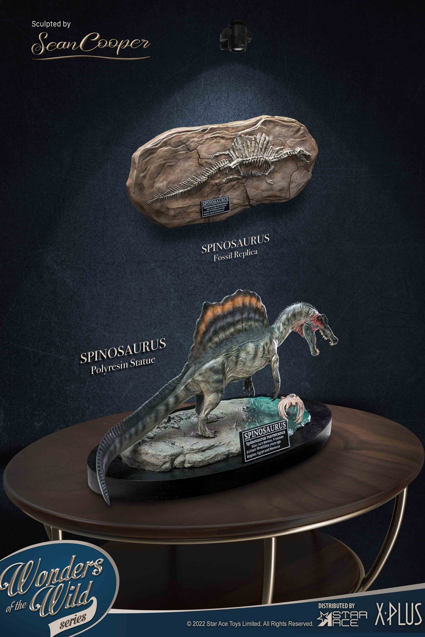 SPINOSAURUS "Land painting" & FOSSIL(DX VER)