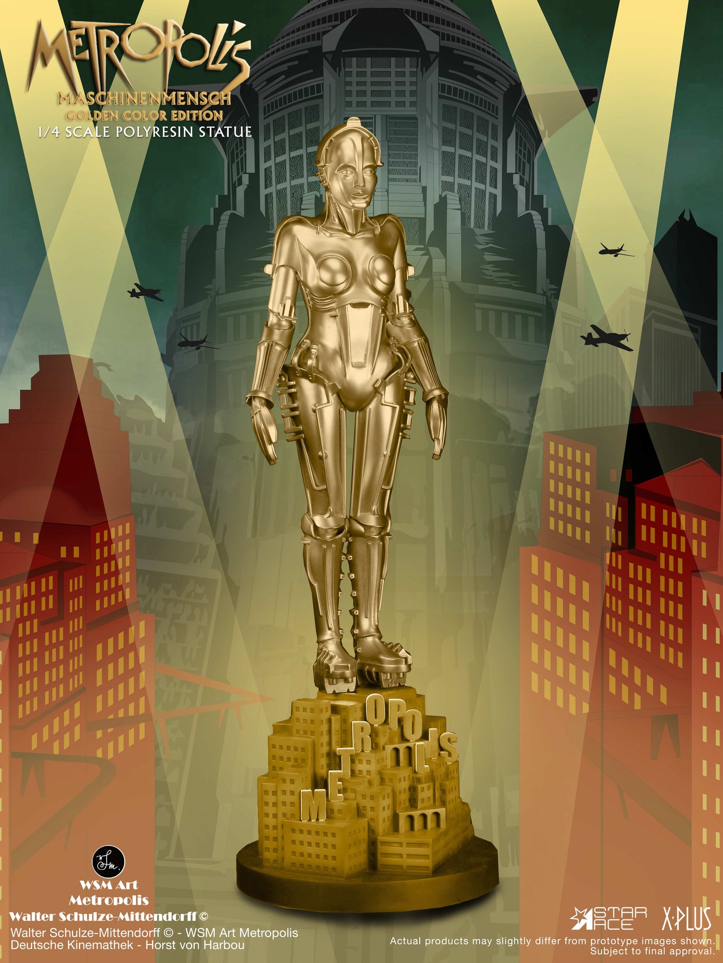 1/4 scale Maschinenmensch Statue (Metallic Gold Color)