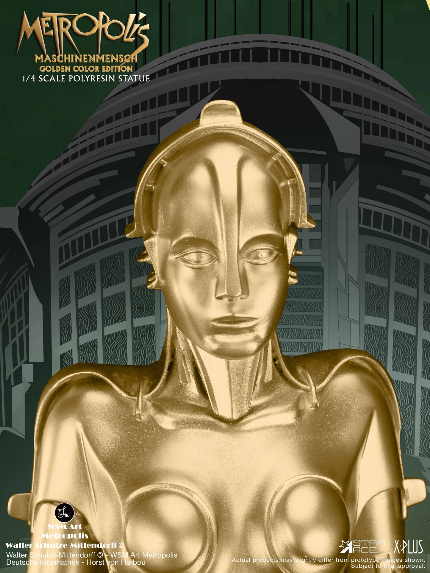 1/4 scale Maschinenmensch Statue (Metallic Gold Color)